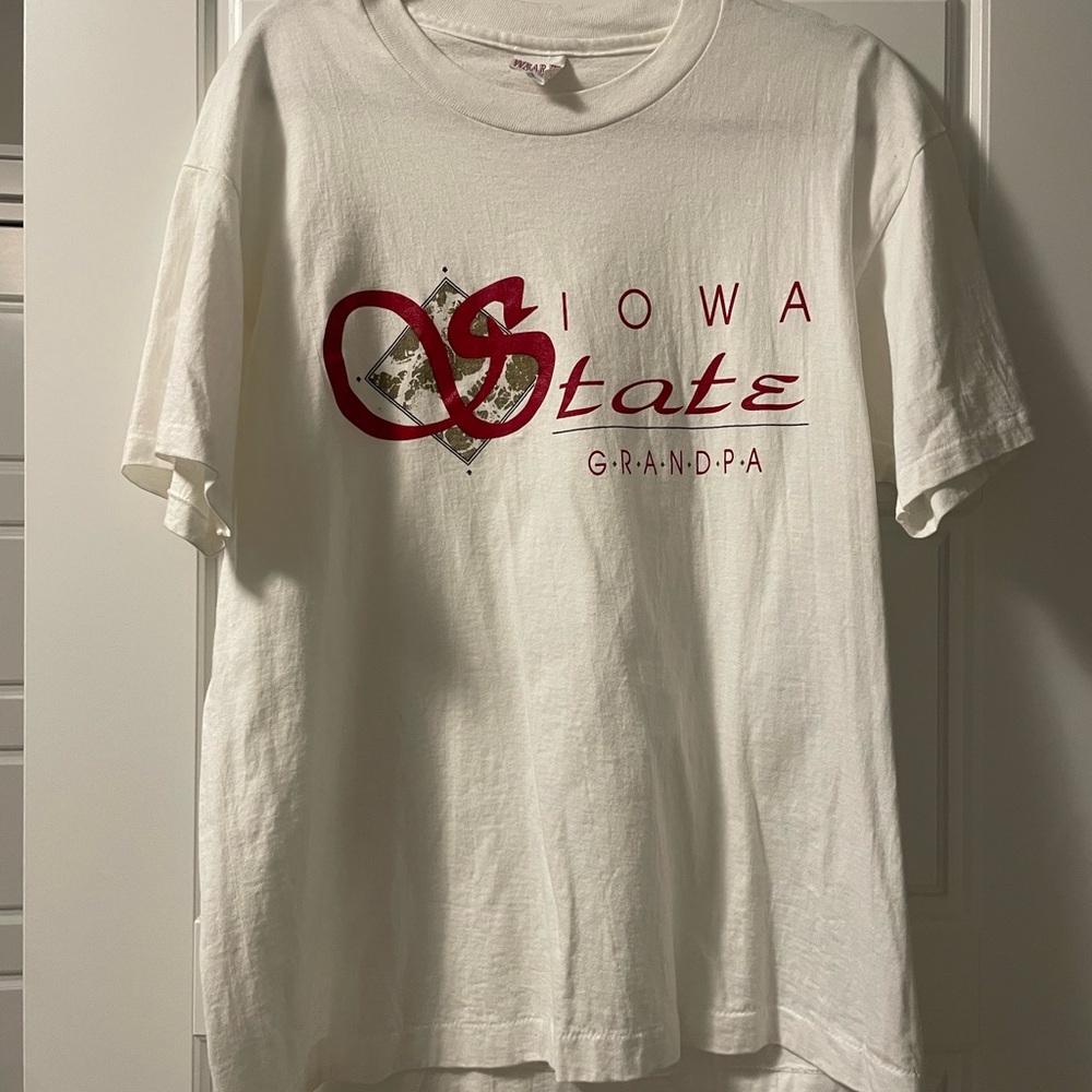 Vintage White Iowa State Grandpa T-Shirt